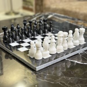 marble chess set black white
