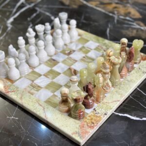 marble chess set green white