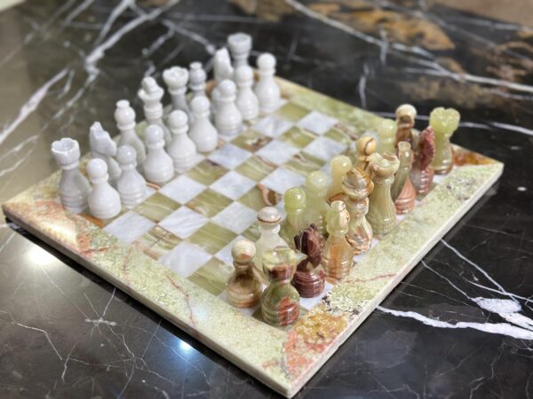 marble chess set green white